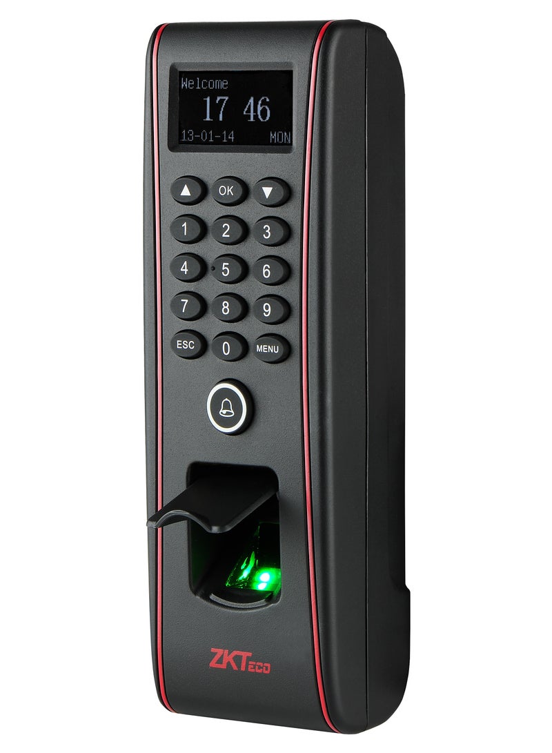 زد كيه تيكو نظام فتح الأبواب الإلكتروني بنظام لوحة مفاتيح وتحكم عبر بطاقة RFID، مزوّد بغطاء مقاوم للمطر ومناسب للاستخدام الخارجي. - Image 1