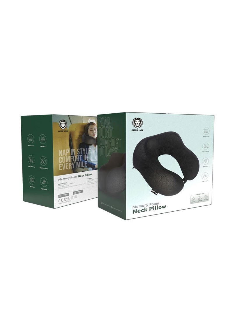GREEN LION Memory Foam Neck Pillow - Black  - Image 3