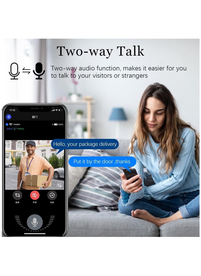 Excefore - Smart Wireless Remote Video Doorbell, Camera Wireless Intercom Doorbell, HD Night Vision WiFi Security Door Doorbell, Cloud Storage, 2-Way Audio - Image 1