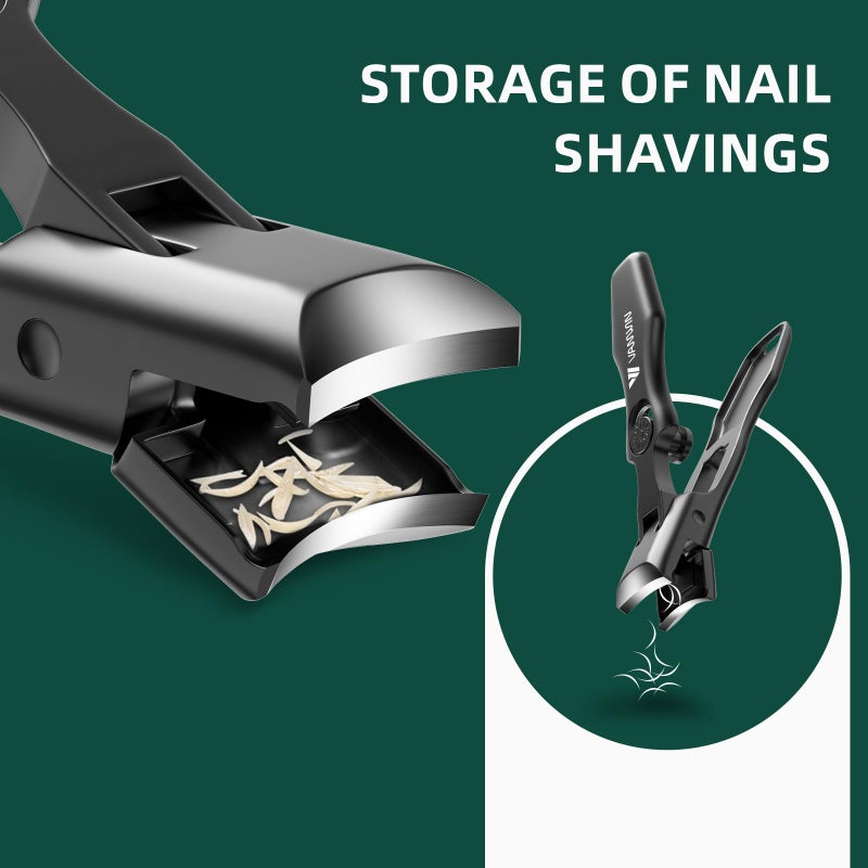 VANWIN German Nail Clippers for Men Thick Nails, VANWIN Toenail Clippers for Seniors Large Wide Jaw Opening, Heavy Duty No Splash Fingernail Clipper with Safety Lock Nail Clippers with Catcher for Women - Image 2