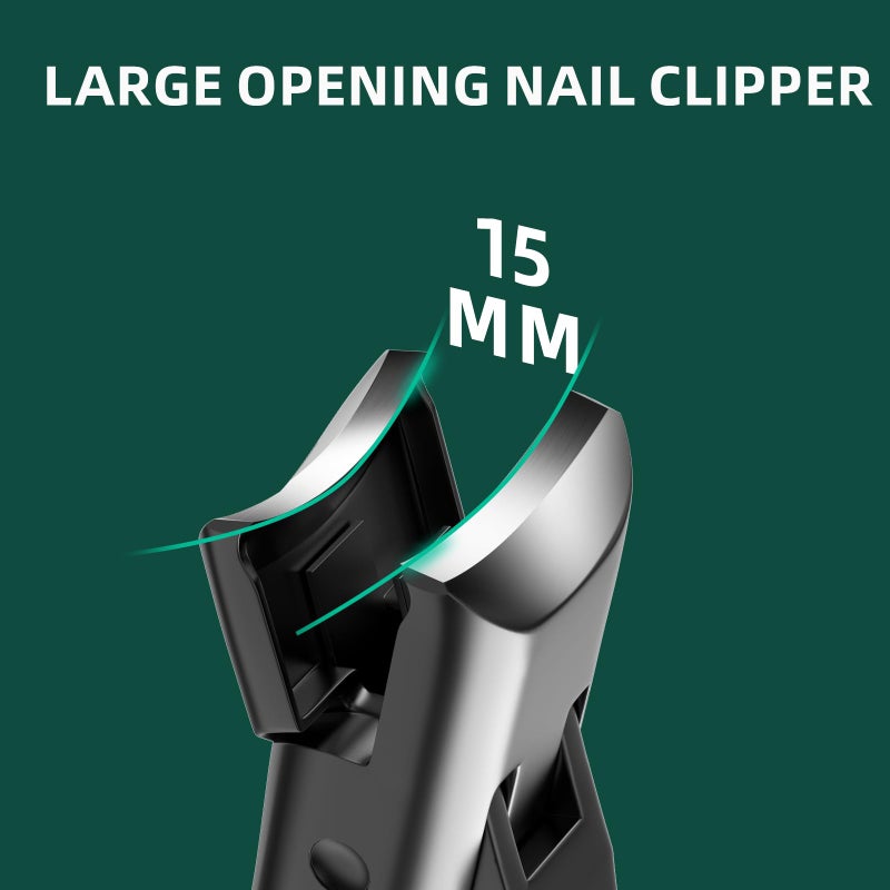 VANWIN German Nail Clippers for Men Thick Nails, VANWIN Toenail Clippers for Seniors Large Wide Jaw Opening, Heavy Duty No Splash Fingernail Clipper with Safety Lock Nail Clippers with Catcher for Women - Image 3