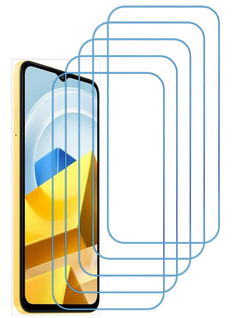 ACLIX 5 Pieces Antistatic ESD Dustproof Premium Quality High Definition Clear Tempered Glass Screen Protector Designed For Xiaomi Poco M5 - Image 1