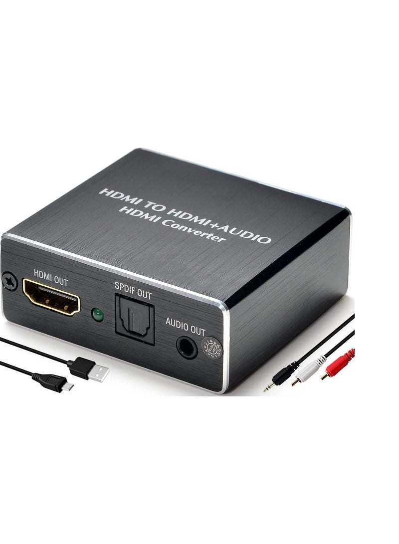 4K HDMI Audio Extractor – HDMI to Optical/Toslink & Analog 3.5mm Audio Splitter – Compatible with Blu-ray, DVD, PS3, PS4, HDTV - Image 1