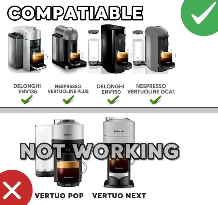 RECAFIMIL Stainless Steel Reusable Coffee Capsule, Metal Refillable Coffee Pod Brewing Espresso 70ML/2.40Z(SMALL), Compatible with N-espresso Ver-tuoPlus XN903/XN900 / Vertuo-line GCA1/ENV135/ENV150 - Image 2