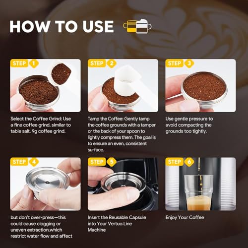 RECAFIMIL Stainless Steel Reusable Coffee Capsule, Metal Refillable Coffee Pod Brewing Espresso 70ML/2.40Z(SMALL), Compatible with N-espresso Ver-tuoPlus XN903/XN900 / Vertuo-line GCA1/ENV135/ENV150 - Image 3