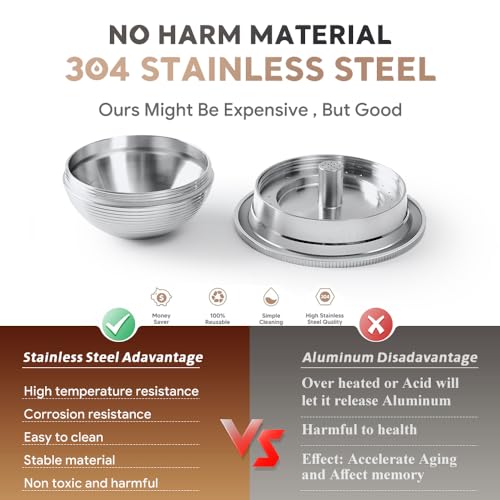 RECAFIMIL Stainless Steel Reusable Coffee Capsule, Metal Refillable Coffee Pod Brewing Espresso 70ML/2.40Z(SMALL), Compatible with N-espresso Ver-tuoPlus XN903/XN900 / Vertuo-line GCA1/ENV135/ENV150 - Image 5