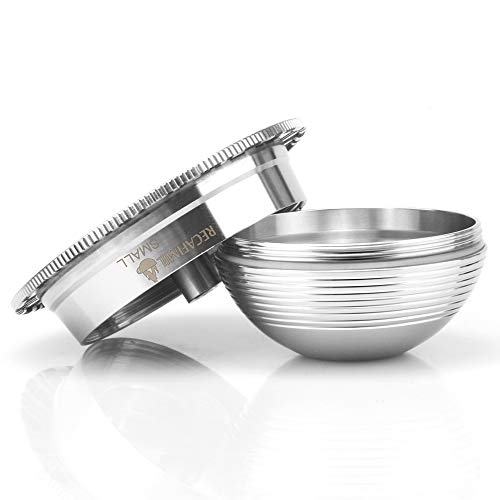 RECAFIMIL Stainless Steel Reusable Coffee Capsule, Metal Refillable Coffee Pod Brewing Espresso 70ML/2.40Z(SMALL), Compatible with N-espresso Ver-tuoPlus XN903/XN900 / Vertuo-line GCA1/ENV135/ENV150 - Image 1