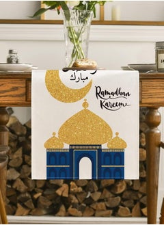 General 1 PCS Eid Mubarak Table Flag + 4 PCS Table Placemats Ramadan Kareem Table Decorations Star Moon Lantern Ramadan Decor Sets For  Dining Supply  - Image 3