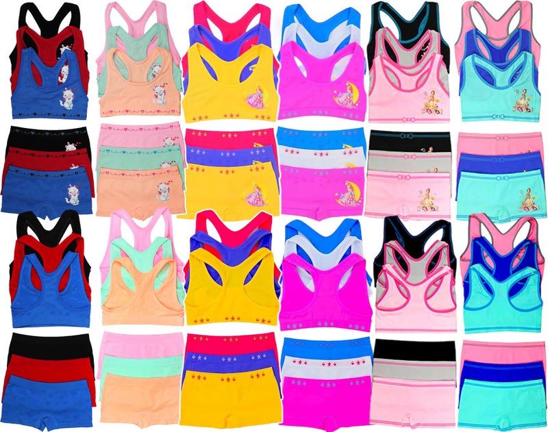 ToBeInStyle Girls' Pack of 6 Random Print Assortment Racerback and Bottom Sets (12 Pieces) - L - Image 4