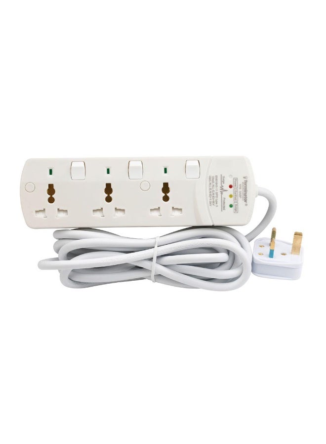 Terminator Terminator TPB‑3ASP – 3‑Way 3M Universal Extension Lead with Surge Protection  - Image 1