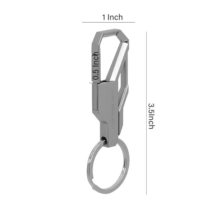 TechPro Stainless Steel Keychain Heavy Duty For Men And Women, Silver - Image 4