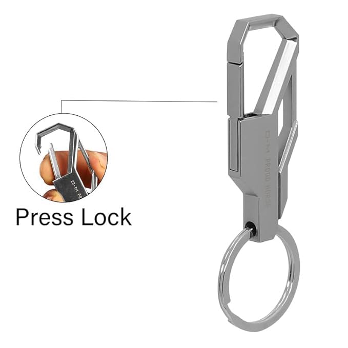 TechPro Stainless Steel Keychain Heavy Duty For Men And Women, Silver - Image 2