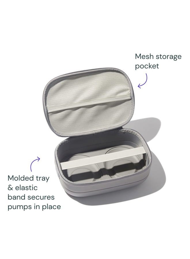 Willow حقيبة حمل مضخة الثدي، رمادي، للاستخدام مع مضخات الثدي القابلة للارتداء بدون استخدام اليدين، حقيبة مضخة ثدي صلبة فائقة المتانة مع صينية قابلة للإزالة، مدمجة وسرية - Image 2