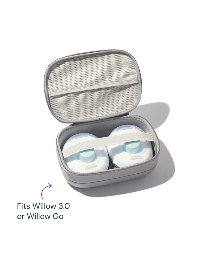 Willow حقيبة حمل مضخة الثدي، رمادي، للاستخدام مع مضخات الثدي القابلة للارتداء بدون استخدام اليدين، حقيبة مضخة ثدي صلبة فائقة المتانة مع صينية قابلة للإزالة، مدمجة وسرية - Image 3