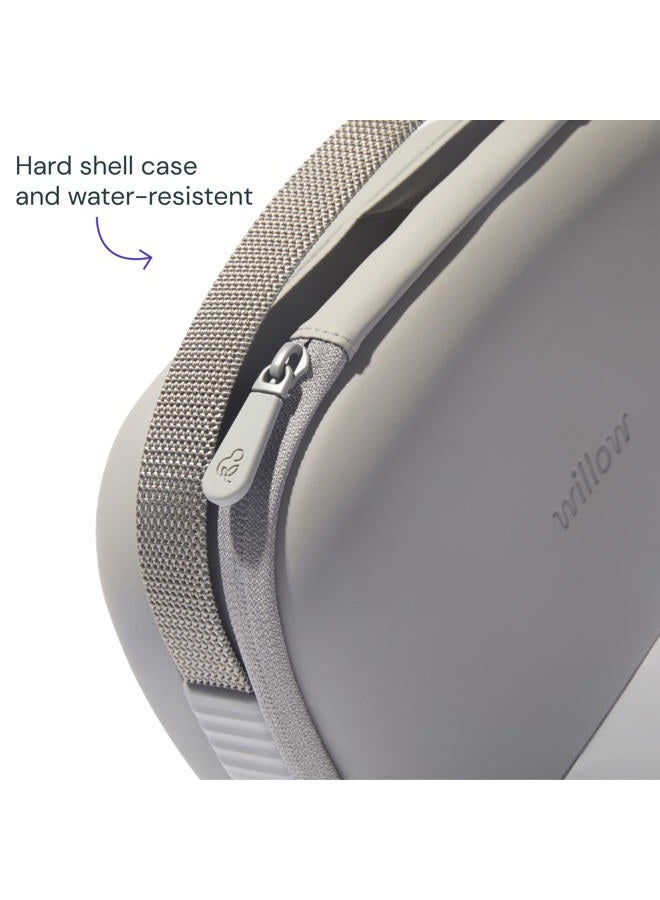 Willow حقيبة حمل مضخة الثدي، رمادي، للاستخدام مع مضخات الثدي القابلة للارتداء بدون استخدام اليدين، حقيبة مضخة ثدي صلبة فائقة المتانة مع صينية قابلة للإزالة، مدمجة وسرية - Image 4