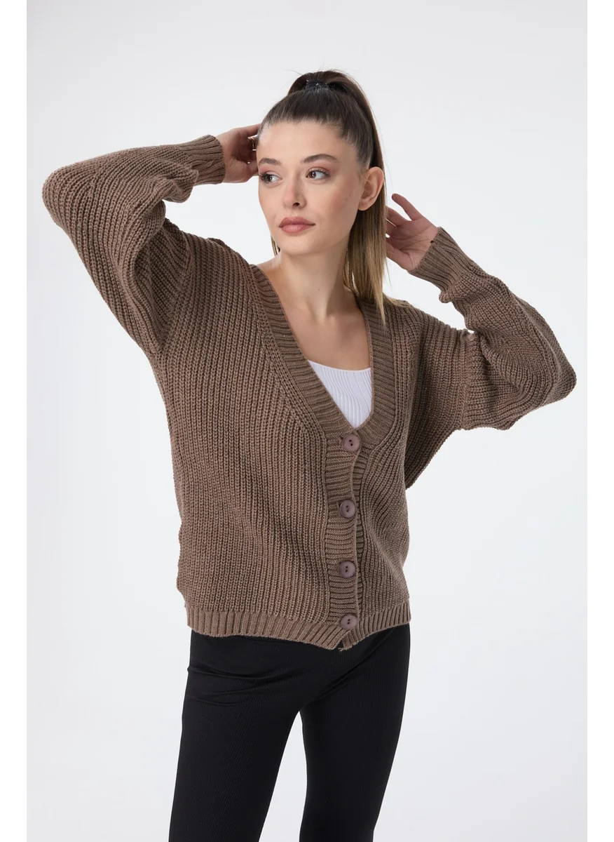Tofisa 23705-MILK-BROWN Knitwear Cardigan