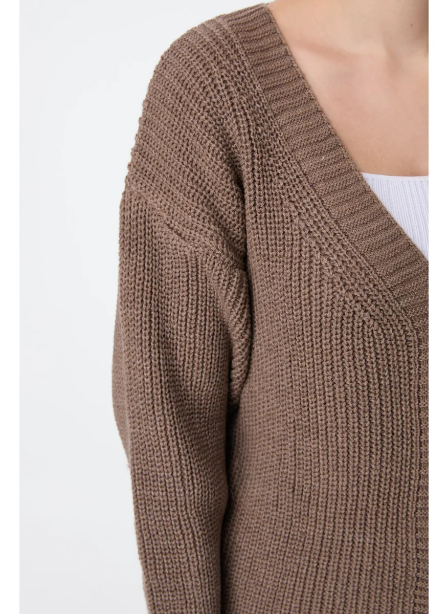 Tofisa 23705-MILK-BROWN Knitwear Cardigan
