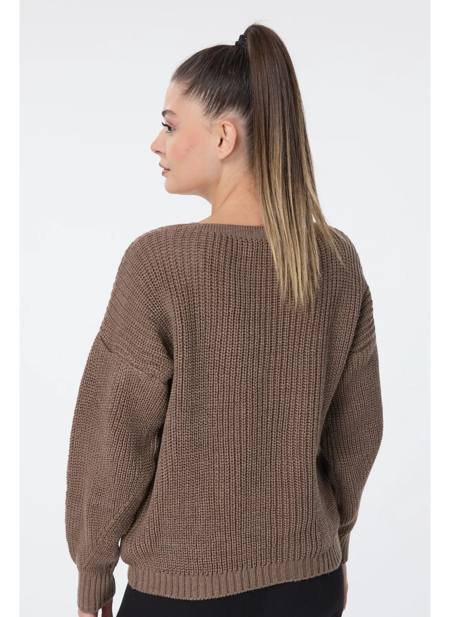 Tofisa 23705-MILK-BROWN Knitwear Cardigan