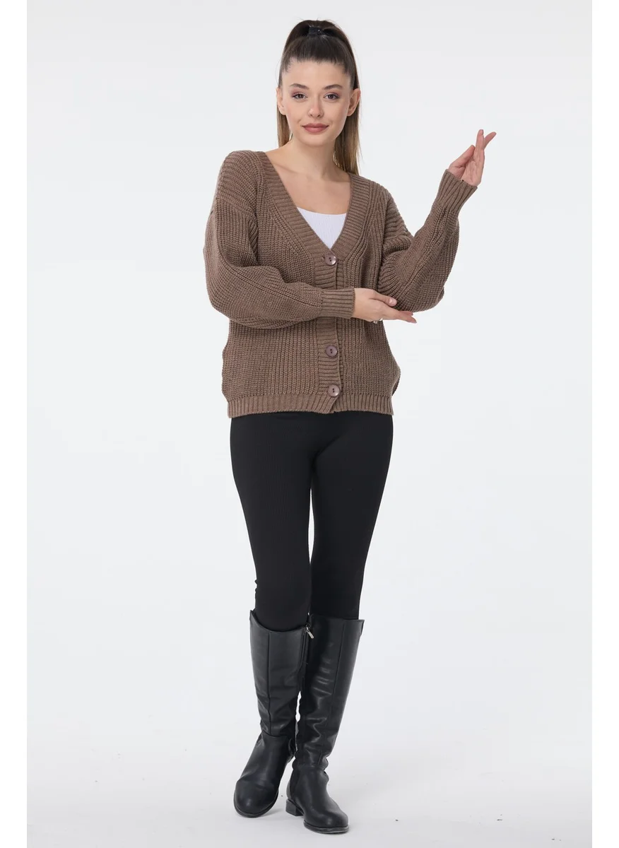 Tofisa 23705-MILK-BROWN Knitwear Cardigan
