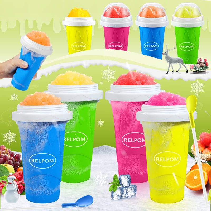 RELPOM Slushie Maker Cup, Magic Quick Frozen Smoothies Cups, Cooling Cup, Slushy Cups, Ice Cream Make, Cool Stuff Things Gadgets Funny Gifts for Kids (Yellow) - Image 5