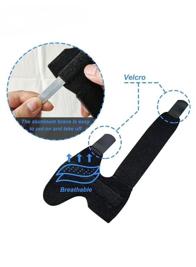 2PCS Finger Support Splint, Adjustable Aluminium Alloy Support, for Sport Injuries, Joints Pain, Finger Splint for Children and Adults with Velcro (Black) - Image 3