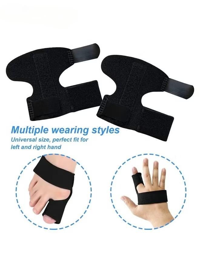 2PCS Finger Support Splint, Adjustable Aluminium Alloy Support, for Sport Injuries, Joints Pain, Finger Splint for Children and Adults with Velcro (Black) - Image 4