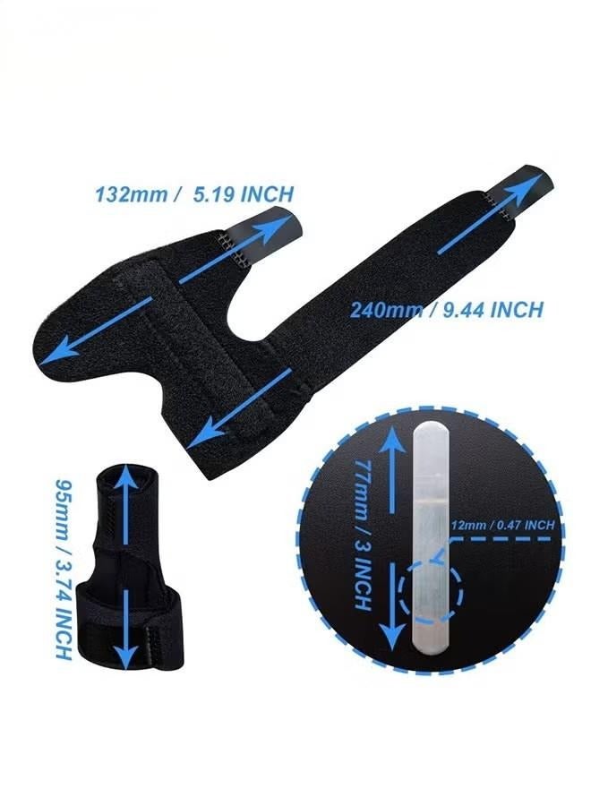 2PCS Finger Support Splint, Adjustable Aluminium Alloy Support, for Sport Injuries, Joints Pain, Finger Splint for Children and Adults with Velcro (Black) - Image 2