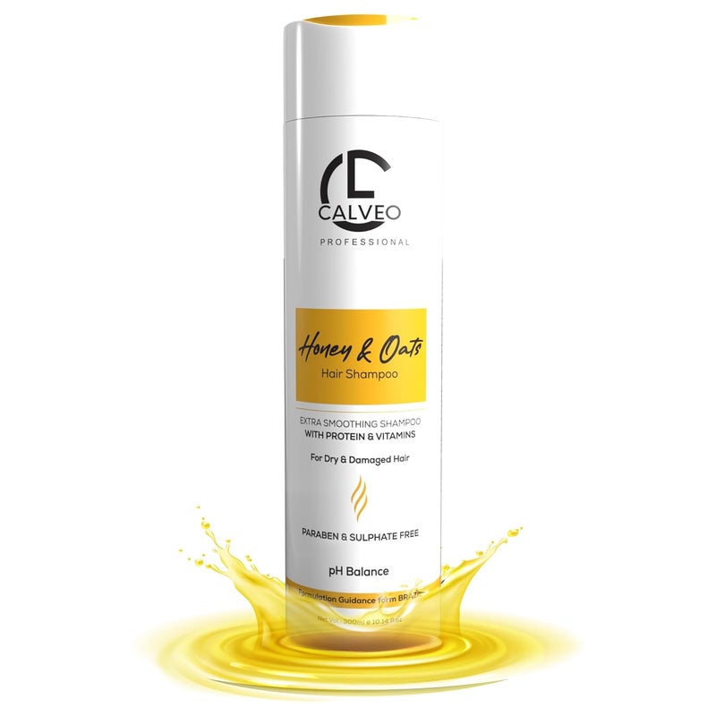 CALVEO Honey Oats Masque for Dry Damaged Hair Hydrates hair Infused with Protein Vitamins and PH Balance Technology for Smooth Silky Hair Strengthens Restore your Hair 300ml - Image 1
