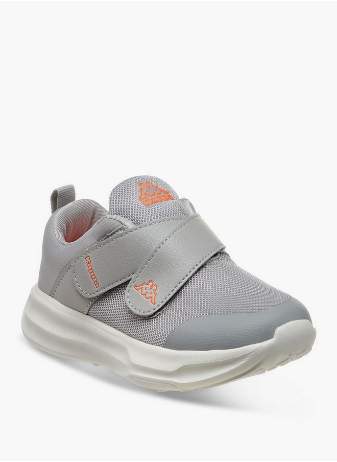 Kappa Boys' Logo Detail Sports Shoes with Hook and Loop Closure  - Image 2