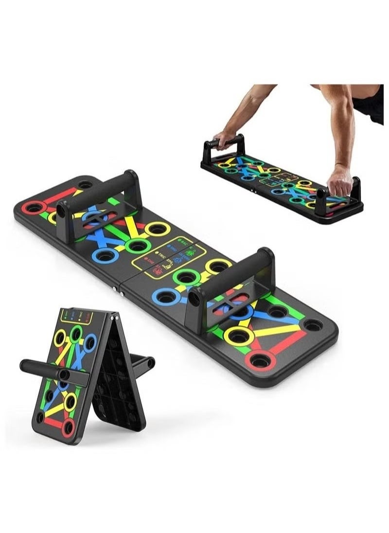ELFSA Push Up Board Multi Function 14 in 1 Push Up Bar Foldable Push Up Handles for Floor to Strengthen Arms Core and Back Portable Home Gym Strength Training Equipment for Men and Women  - Image 1