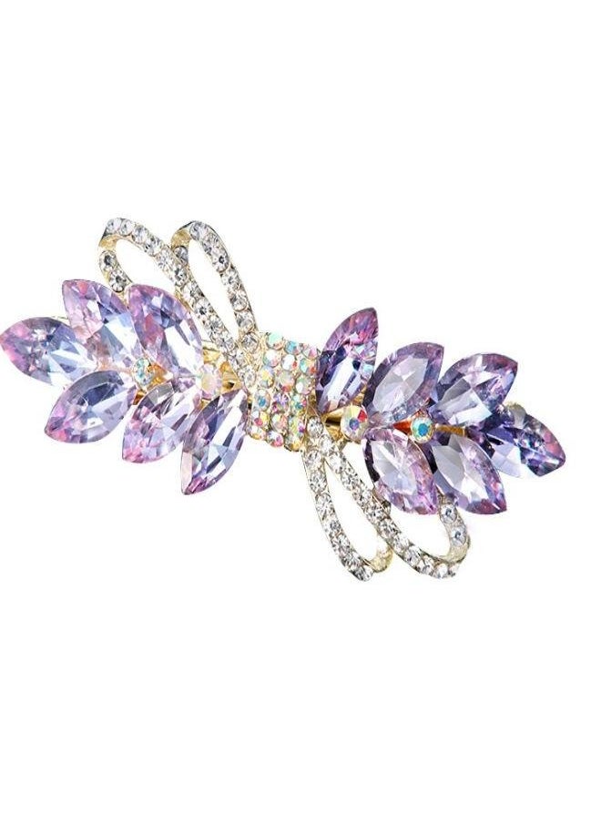 Generic - Flower Luxury Jewelry Design Hairpin Rhinestone Hair Barrette Clip,Also Perfect Gifts for Mom (Sky Purple) - Image 1