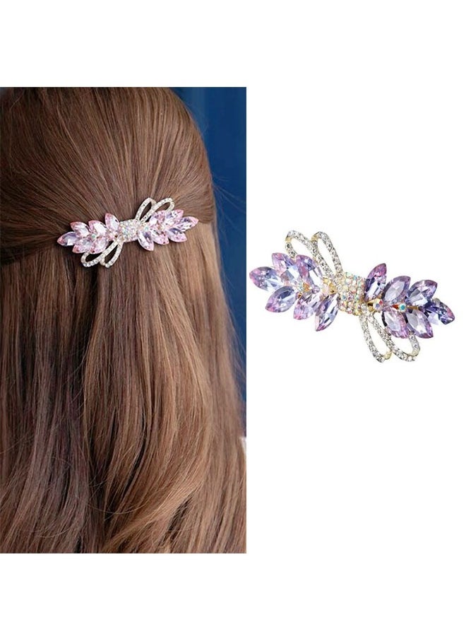 Generic - Flower Luxury Jewelry Design Hairpin Rhinestone Hair Barrette Clip,Also Perfect Gifts for Mom (Sky Purple) - Image 1