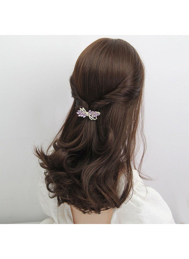 Generic - Flower Luxury Jewelry Design Hairpin Rhinestone Hair Barrette Clip,Also Perfect Gifts for Mom (Sky Purple) - Image 1