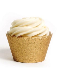 Koyal Wholesale Dress My Cupcake Standard Reusable Glitter Cupcake Wrappers, Set of 50 (Gold)  - Image 2