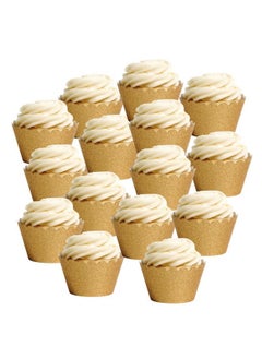 Koyal Wholesale Dress My Cupcake Standard Reusable Glitter Cupcake Wrappers, Set of 50 (Gold)  - Image 3