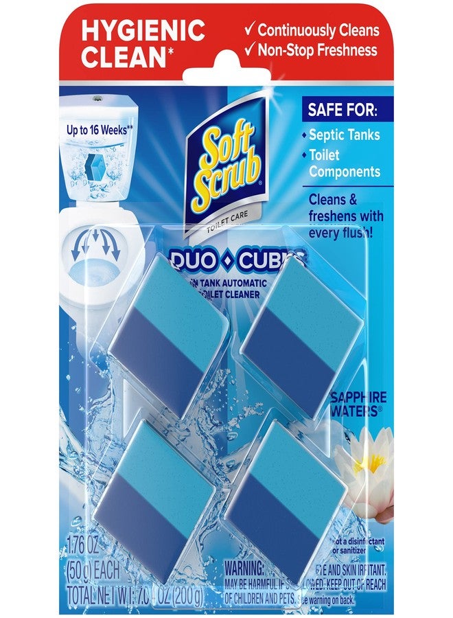 Soft Scrub منظف مرحاض سائل ناعم في الخزان - مكعبات، مياه الياقوت، 4 قطع - Image 1