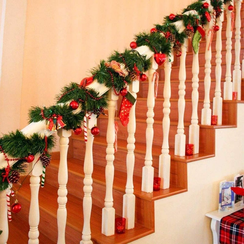 Partunay Set of 3 Pcs Dark Green Heavy Quality Christmas Garland for Christmas Xmas Decoration Christmas Christmas Decorations Item Christmas Xmas Hanging Ornaments - Image 4