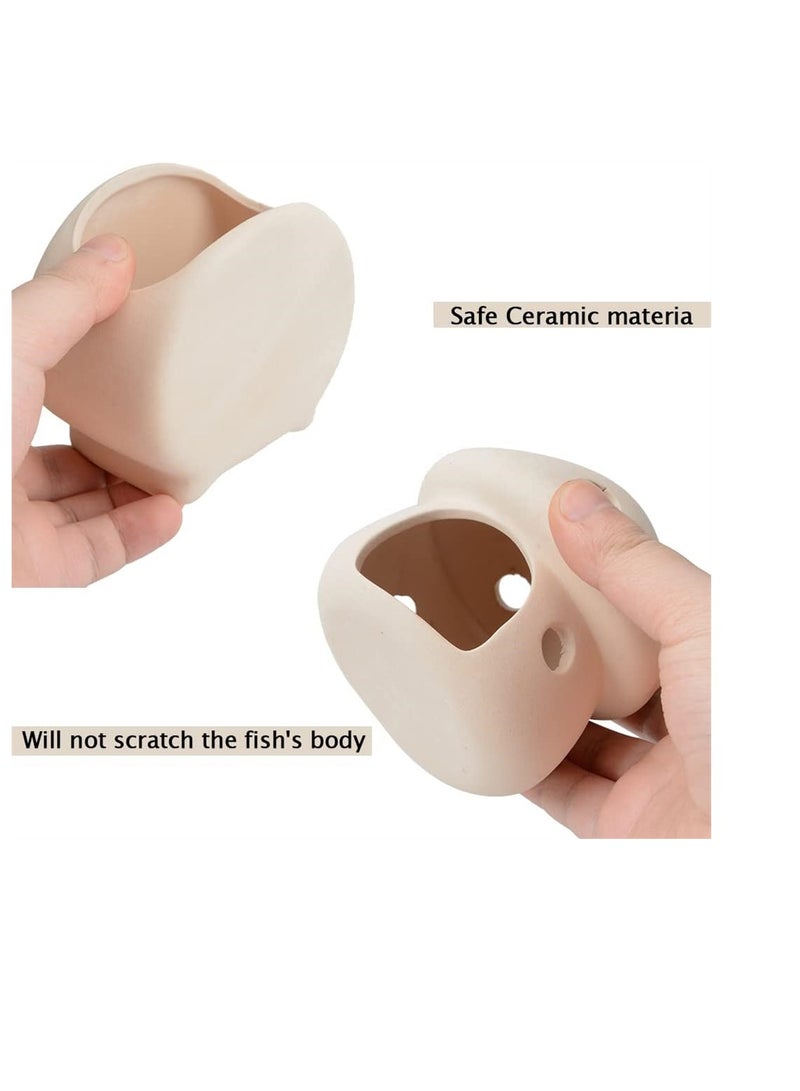 SYOSI Aquarium Mushroom House with Cave Decorations Ceramic Cave Fish Tank Accessories Landscape Decor for Small Shrimp to Rest and Breed Hiding Beige - Image 5