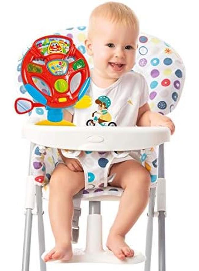 كلمينتوني عجلة قيادة للأطفال مع مؤثرات صوتية للأعمار من 10 أشهر فما فوق - Image 3