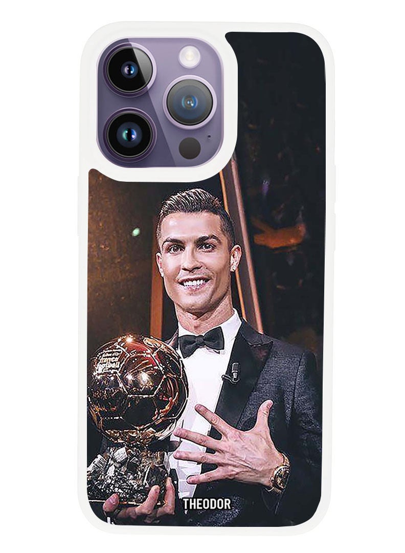 Theodor Protective Case Anti Scratch Shock Proof Cover For APPLE IPHONE 14 PRO Ronaldo (White Bumper) - Image 1