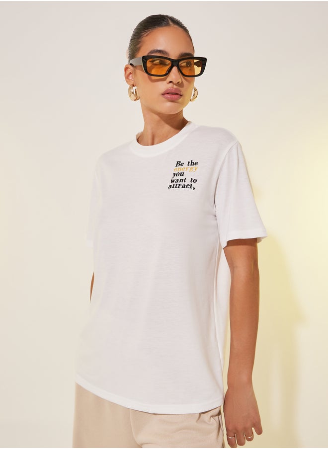 Take Two Embroidered Crew Neck T-Shirt  - Image 2