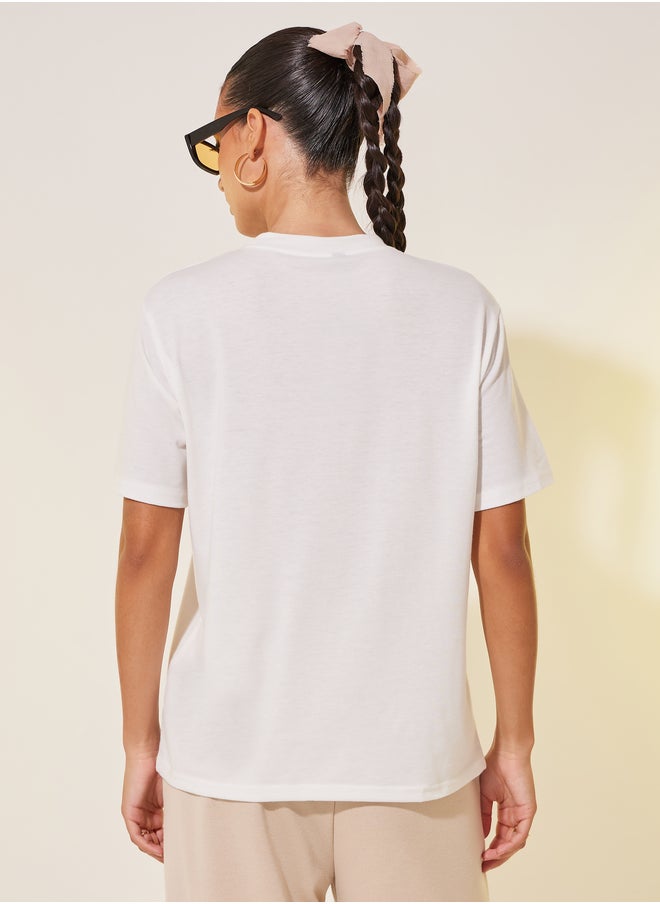 Take Two Embroidered Crew Neck T-Shirt  - Image 4