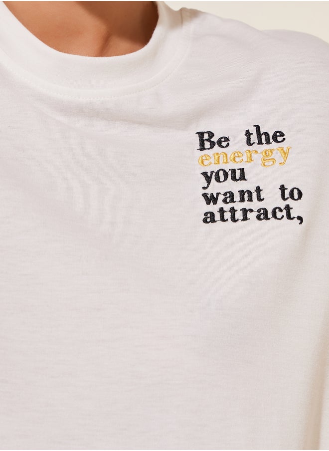 Take Two Embroidered Crew Neck T-Shirt  - Image 3