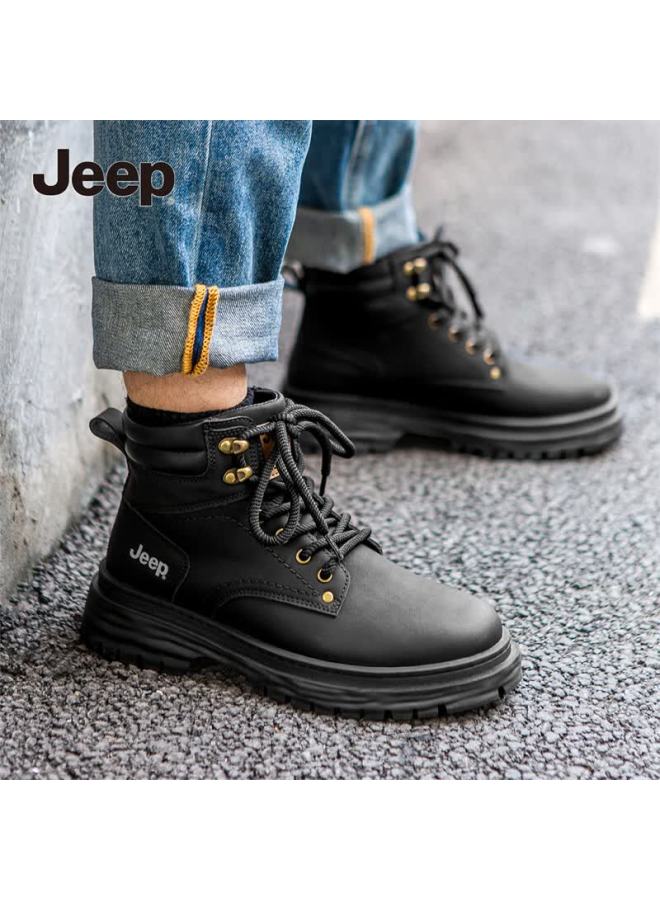 Jeep أحذية مارتن للرجال من جيب لخريف وشتاء العمل، صفراء، عالية الكعب، ذات نعل سميك، مناسبة للطرق الوعرة، للمشي الجبلي - Image 3
