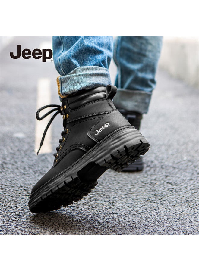 Jeep أحذية مارتن للرجال من جيب لخريف وشتاء العمل، صفراء، عالية الكعب، ذات نعل سميك، مناسبة للطرق الوعرة، للمشي الجبلي - Image 5