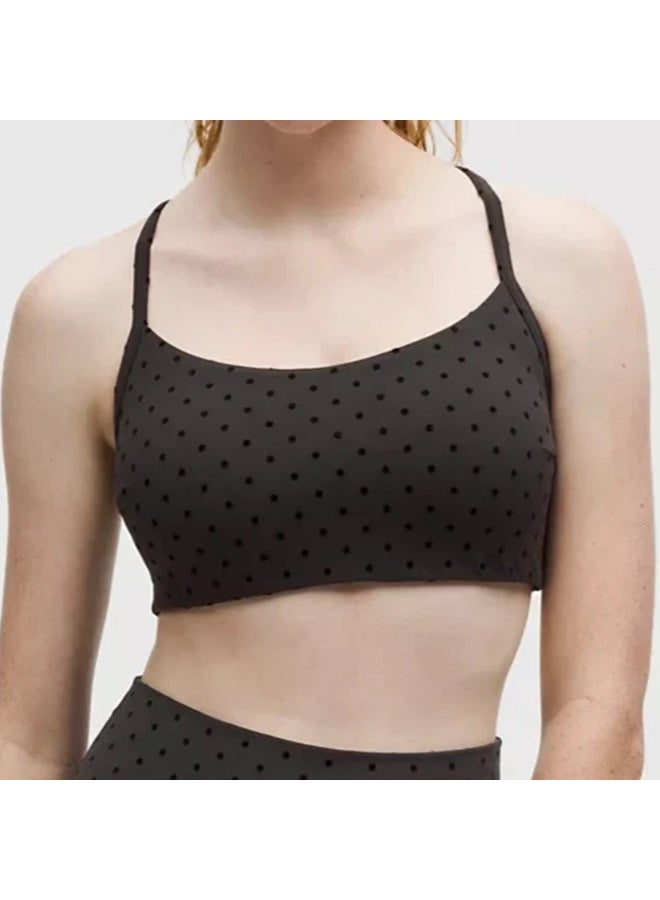 Lulu Zgly Polka Dot Sports Bra Fitness Short Skirt Yoga Set Women's Beautiful Back Fitness Clothing