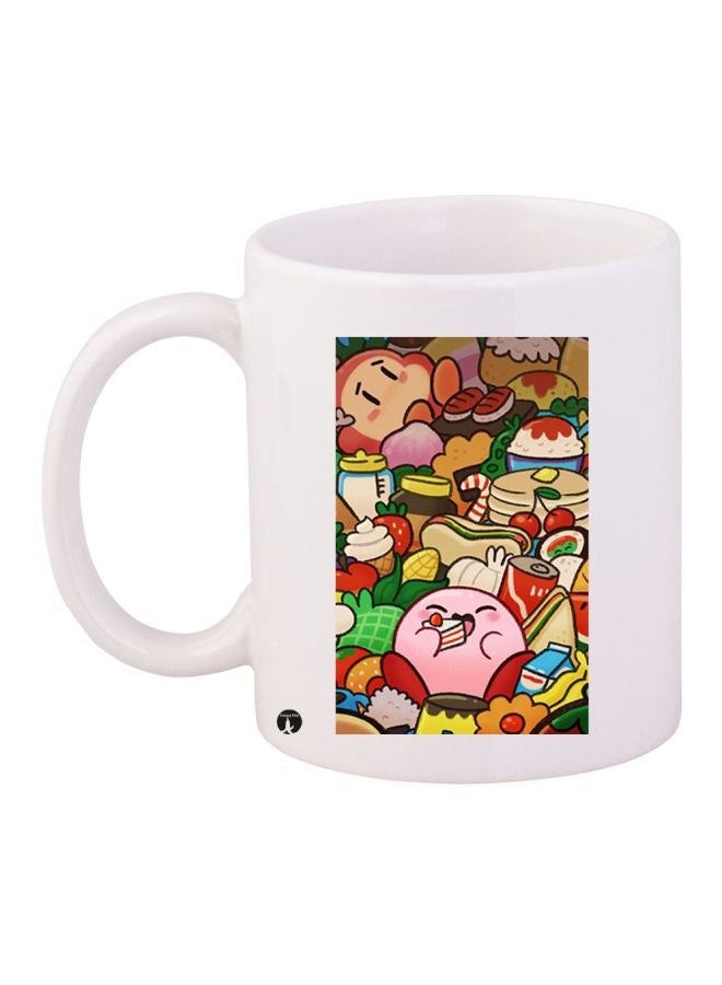 RYN Printed Coffee Mug White/Pink/Green 11ounce