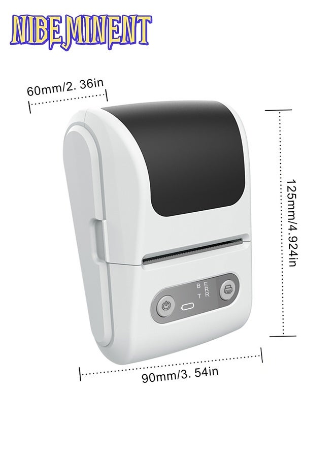 NIBEMINENT Portable Wireless Thermal Label Printer - Mini Barcode and Sticker Maker, Suitable for Office, Retail, Jewelry Labels, DIY Stickers, Home Stickers, Compatible with Smartphones, USB Charging, Wireless Label Printer, Retail Labeling, Compact Design, Durable Construction, Small Businesses（White） - Image 5