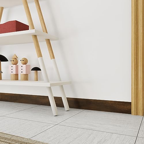 Stickyart Thick Walnut Wood Mirror Tape Border Mirror Frame Border Wooden Peel and Stick Wallpaper Borders for Wall Bathroom Mirrors Frame Trim Wood Grain Repair Tape Removable Waterproof 3inx17ft - Image 4