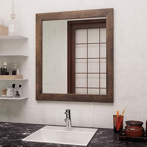 Stickyart Thick Walnut Wood Mirror Tape Border Mirror Frame Border Wooden Peel and Stick Wallpaper Borders for Wall Bathroom Mirrors Frame Trim Wood Grain Repair Tape Removable Waterproof 3inx17ft - Image 2